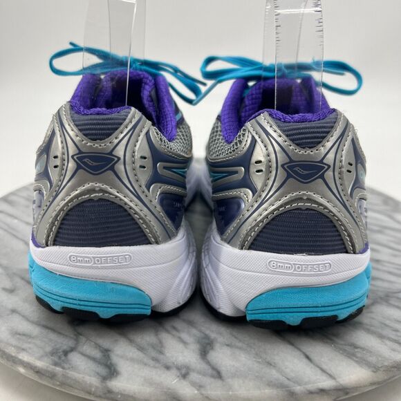 Saucony Womens 9 Omni 13 Running Shoes Silver Blue Lace Up Athletic Breathable - Picture 5 of 13